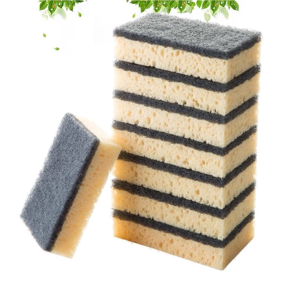 Milisten 8- Black Kitchen Sponges, High Density for Heavy Duty Cleaning and Scrubbing