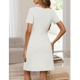 thumbnail image 3 of Merokeety Womens Summer Dresses Elegant Business A Line Bodycon Work Short Dress Apricot m, 3 of 4