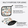 thumbnail image 3 of Yayeee Oven Mitts and Pot Holder Set of 2 Heat Resistant Kitchen Gloves Baking Hot Pad, Cartoon Orange Houses, 3 of 5