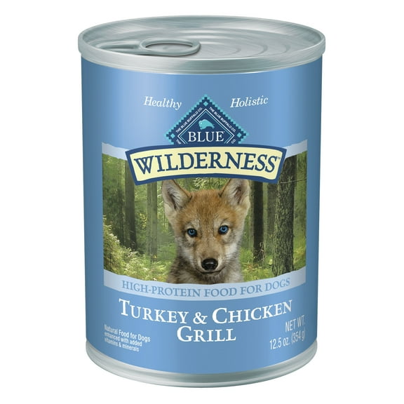 Blue Buffalo Wilderness Wet Food for Puppies, Turkey & Chicken, 12.5-oz. Can