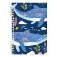 thumbnail image 2 of Whales Leaves Ring Binder Notebook Journey Note Diary College Ruled Spiral Notebook Study Loose Leaf Paper A5 60 Pages, 2 of 8