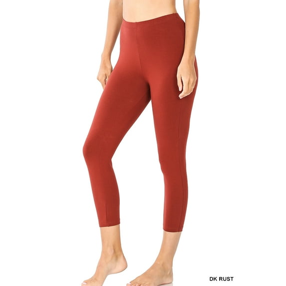 TheLovely Women & Plus Premium Cotton Mid-High Banded Waist Capri Leggings