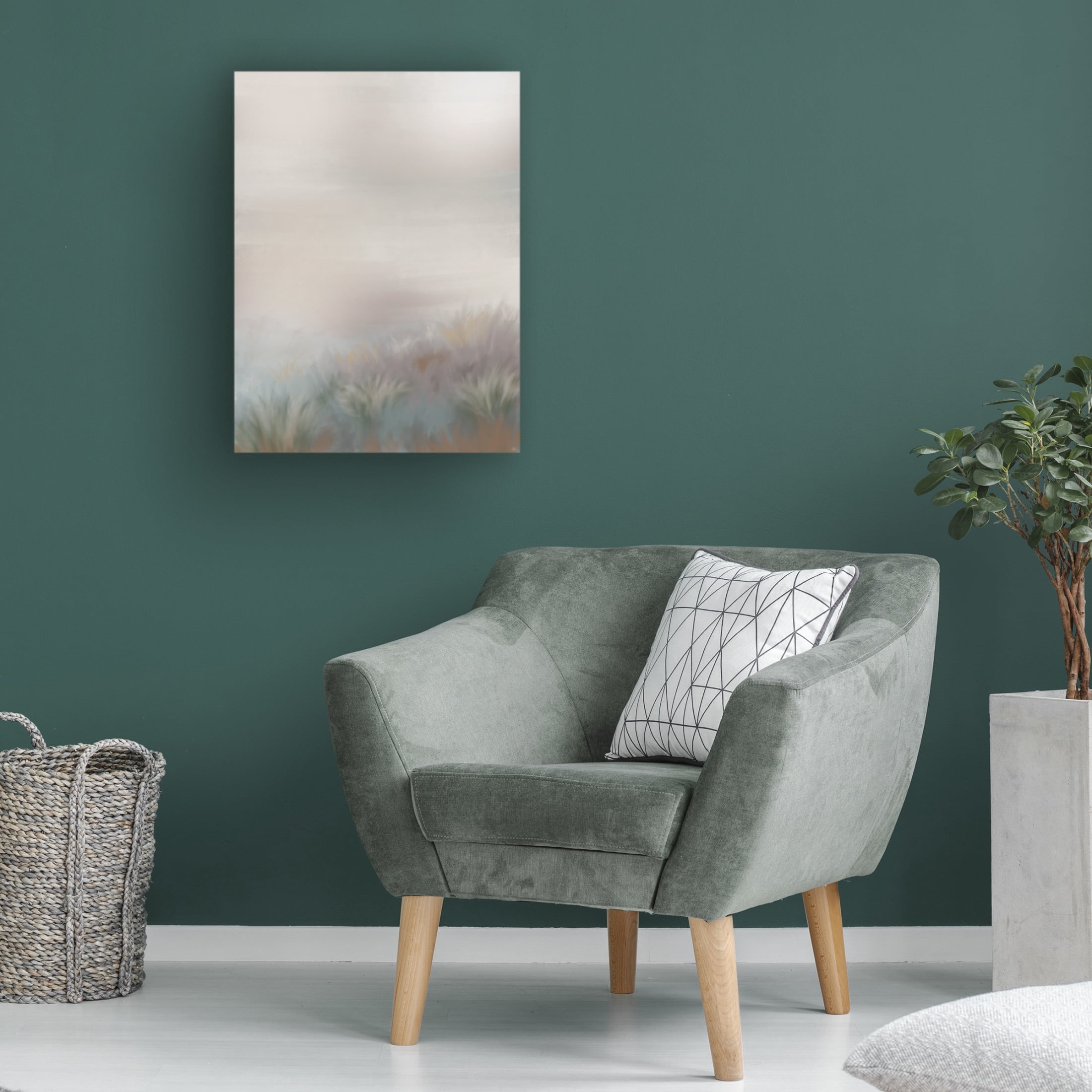 Canvas Wall Art - Line and Brush 'Grass And Fog' Wall Art for Living Room, Bedroom, or Office Décor by Trademark Fine Art - 24 x 32 Inches