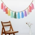 thumbnail image 5 of Living Room Room and Bedroom Home Decor Baby Wood Beaded Banner Wood Beads Fluff Thread Ball String Tassel Girls 2, 5 of 8