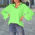 thumbnail image 3 of Dream Lifestyle Lapel Lady Shirt Breathable Plus Size Flare Sleeve Women Blouse for Office, 3 of 8