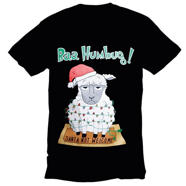 Christmas Shop - Camiseta navideña (Negro texto Bah Humbug)