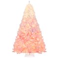 thumbnail image 1 of Gymax 8 FT Artificial Christmas Tree Hinged Snow Flocked Xmas Tree w/ 1774 Branch Tips, 1 of 10