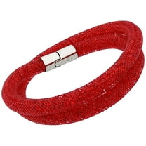Swarovski Stardust Siam Red Nylon Tube Medium Double Bracelet for Women 5184845