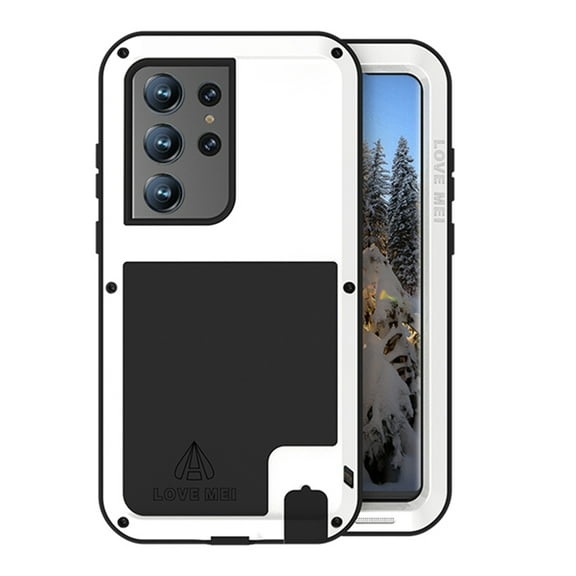ELEHOLD Armor Case for Samsung Galaxy S24 Plus,Heavy Duty Military Grade Metal Cover Shockproof Dustproof Case Fit for Outdoor Sports Cover for Samsung S24 Plus,White