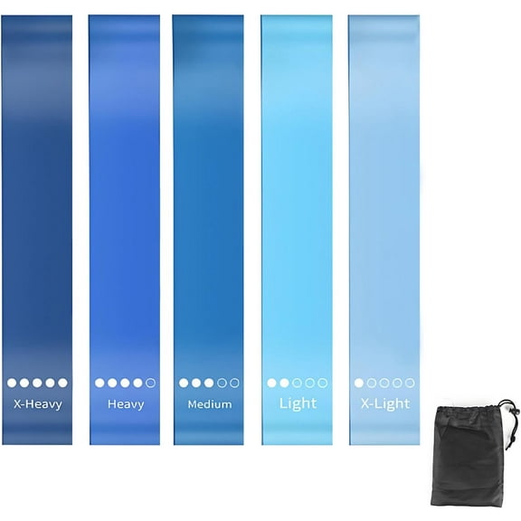 Resistance Bands,Exercise Bands for Legs and Butt, Workout Bands for Women and Men, Booty Band for Yoga, Pilates, Rehab, Fitness and Home Workout(Blue,5 Pcs)