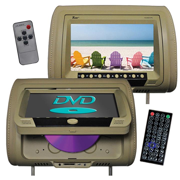Tview 9" Headrest Monitor With Dvd Player Sold In Pairs Tan Walmart