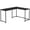 Black, variant on Pemberly Row 58" L Shaped Corner Faux Stone Top Computer Desk in Gray and Black