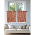 thumbnail image 4 of Tan Brown Botanical Tier Curtains 24 Inch Length,Sheer Curtains for Bedroom Living Room Window Spring Summer Chic Wildflowers Rod Pocket Drapes Kitchen Curtains Small Half Window 27.5"x24" 2 Panels, 4 of 7