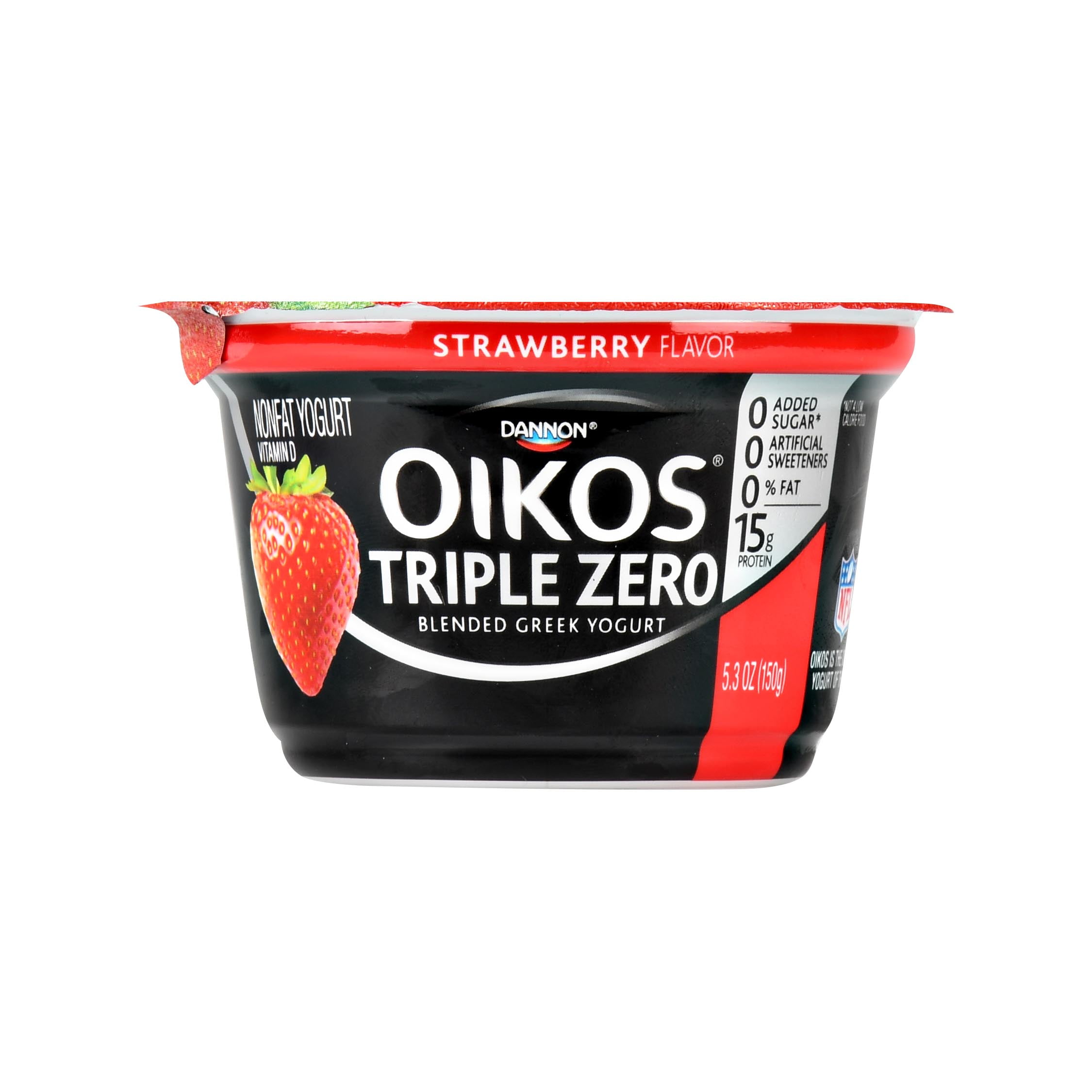 Oikos Triple Zero FatFree Greek Strawberry Yogurt, 5.3 oz
