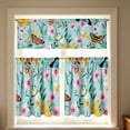thumbnail image 4 of 2D Printed Kitchen Curtain Combo 54x18 28x39 Inches, Washable Valance Half Curtain Set with Rod Pocket, Light Filtering Decorative Curtain Home Decor, 4 of 7