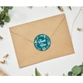thumbnail image 3 of Darling Souvenir 1.6 Inches Round Daffodil Wreath Elegent Personalized Teal Blue Thank You Stickers-45 Pcs, 3 of 4