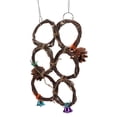 thumbnail image 4 of Bird Rope Climbing Net, Natural Wood Branch Exercise Durable  Circle Ring Toy Bird Cage  For Cockatoo For Parakeet 5 Rings,6 Rings, 4 of 8