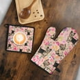 thumbnail image 5 of Yorkie Dog and Flower Florals Kitchen Oven Mitt and Pot Holder Sets 2 Pcs for Baking, Cooking and Grilling, Heat Resistant Up To 392 °F, 5 of 7