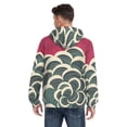 thumbnail image 2 of Swirls Japanese Woodblock Print Style Men’s Hoodies Sweatshirt with Full Zip Pockets Fleece Jackets, 2 of 8