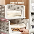 thumbnail image 4 of Rkxzt Closet Organizers Storage Box Plastic Clothes Storage Box Pull Out Drawer Style Organizer for Wardrobe Closet Foldable Shelf Divider, 4 of 7
