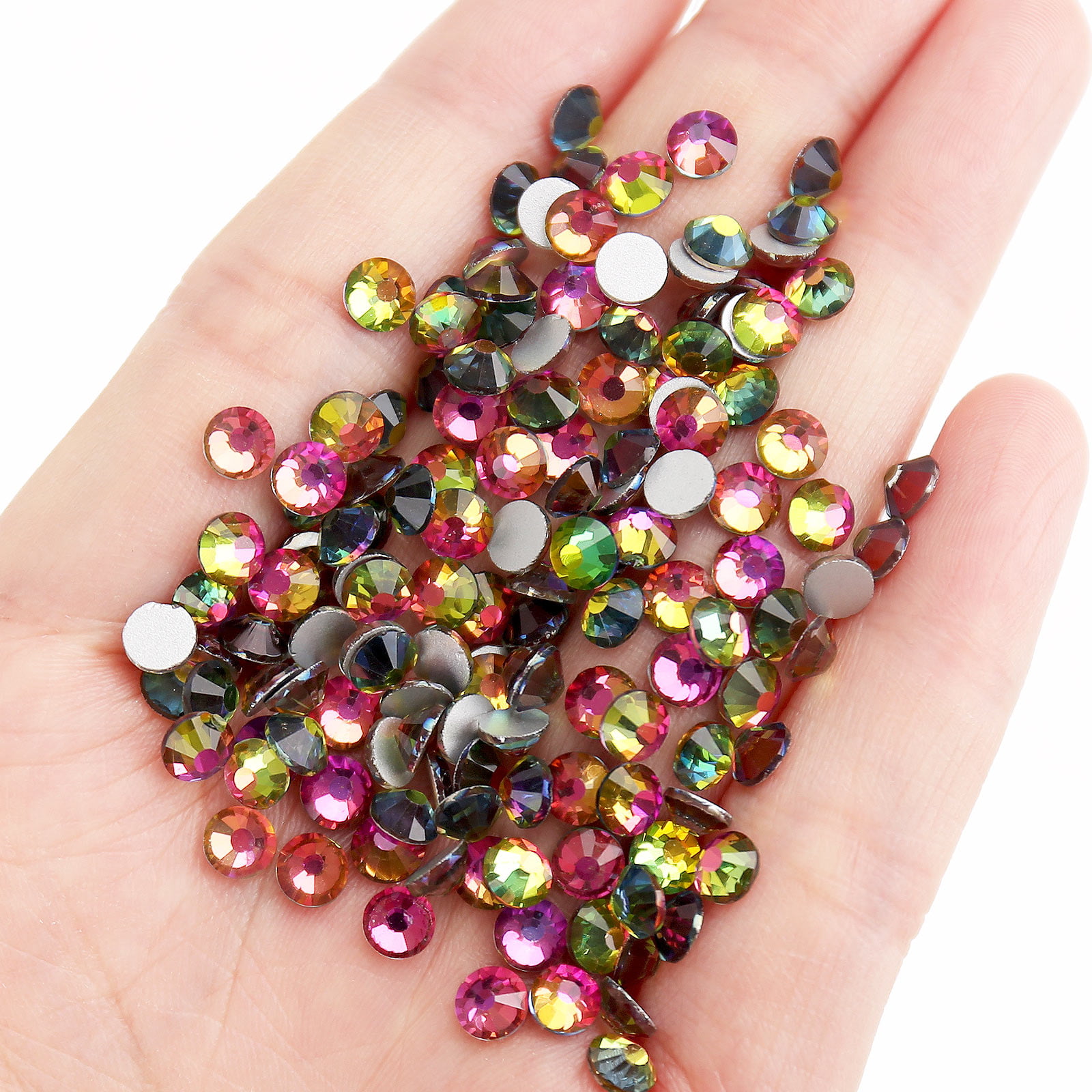 3456 Pcs Crystals Diamond Rhinestones AB Clear Flat Back Round Gems  Flatback Glass Crystals Mixed Size Crystals Gems for Crafts Nail Clothes  Shoes