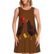 thumbnail image 1 of Balery Chicken Farm Animal Vestidos de verano para mujer con estampado: vestido holgado sin mangas, vestido playero informal y cómodo para días calurosos., 1 of 7