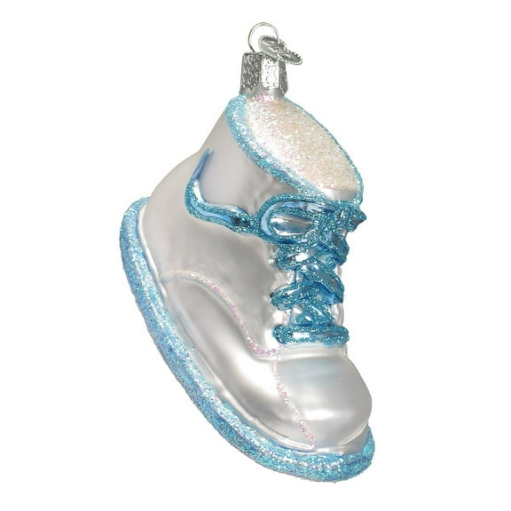 Old World Christmas Ornaments Blue Baby Shoe Glass Blown Ornaments for Christmas Tree