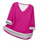 thumbnail image 1 of MHFRRA Camiseta Informal de Manga Larga con Cuello En V para Mujer. Camiseta Básica Cómoda para Uso Diario y Relajación. Ideal para Todas Las Estaciones. Combina Perfectamente con Jeans. Rosa Fuerte, 1 of 4
