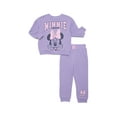 thumbnail image 4 of Minnie Mouse Toddler Long Sleeve Graphic Crewneck with Matching Jogger Pant, 2 Piece Set, Sizes 12M-5T, 4 of 8