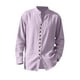 thumbnail image 5 of pstuiky camisas de manga larga para hombre, Camisas de lino para hombre, informales, de manga larga, con botones y cuello alto tops de invierno para hombre m, 5 of 9