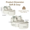 thumbnail image 3 of LEHZROAJ Oversized Chenille Upholstered Chaise Lounge Chair Indoor,Round Reading Chairs with 5 Pillows No Assembly Cloud Sleeper Sofa for Living Room(Beige), 3 of 10