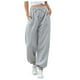 thumbnail image 1 of Pantalones Rectos Largos de Cintura Elástica Sólida Informal de Moda Para Mujer Odeerbi  ODB-6, 1 of 7