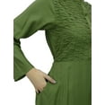 thumbnail image 2 of Bimba Women's Mandarin Collar Plain Jilbab Dress With Pockets Full Sleeve Maxi, 2 of 6