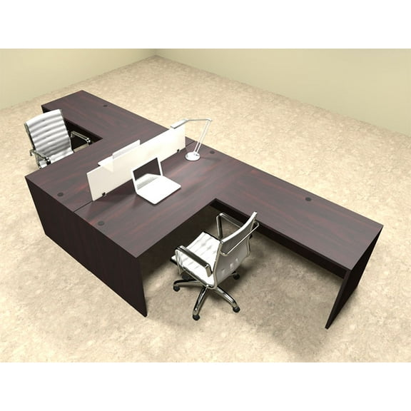 Two Person L Shaped Modern Divider Office Workstation Desk Set, #OT-SUL-FP27