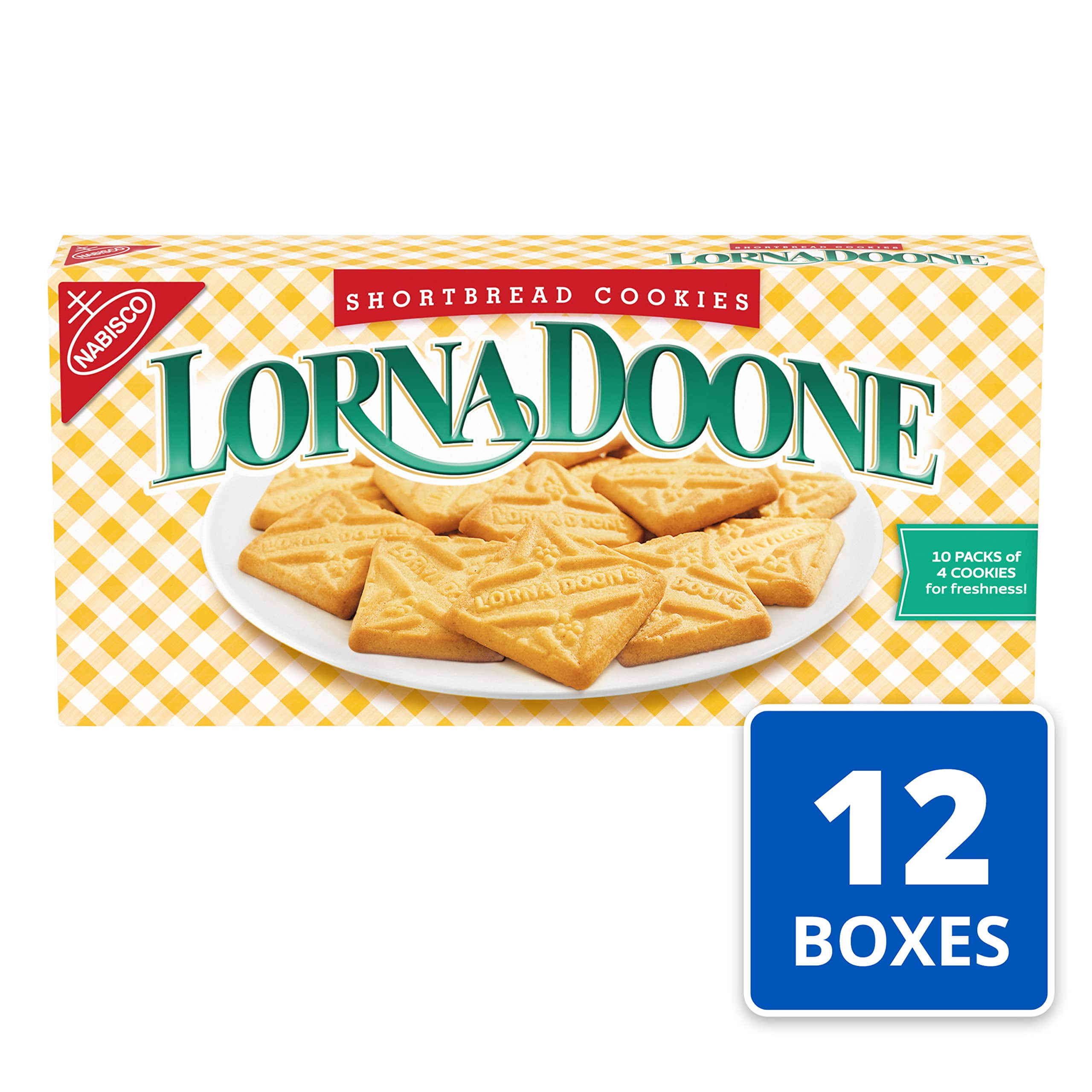 Lorna Doone Shortbread Cookies, SBF3&nbsp;12 Boxes of 10 Snack Packs (4 Cookies Per Pack)