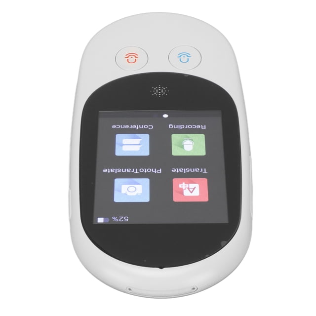 Dispositif de Traduction de Langues, Micro à Double Réduction de Bruit, Traducteur Intelligent Batterie 1500mAh pour Rendez-Vous Gris, Blanc