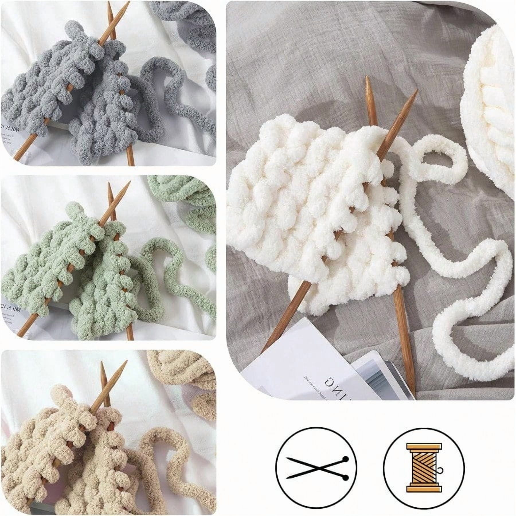8 Pack Assorted Chunky Yarn for Crochetinger Bulky Large Soft Fluffy Yarn Plush Fuzzy Yarn Thick Chenille Yarn for Hand Knitting/Arm Knitting 27yds 8 oz Each Skein