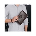 thumbnail image 3 of Frontwalk Mens Long Wallet Wrist Bag Handbag Clutch Purse Zippper Phone Holder Wristlet Men Brown Zhenglong Back One Size, 3 of 4