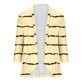 thumbnail image 4 of jtjvou Womens Open Front Cardigan Lightweight Retro Print Cardigans 3/4 Sleeve Blouse Tops Coat Casual Duster Jackets,Yellow,M, 4 of 4
