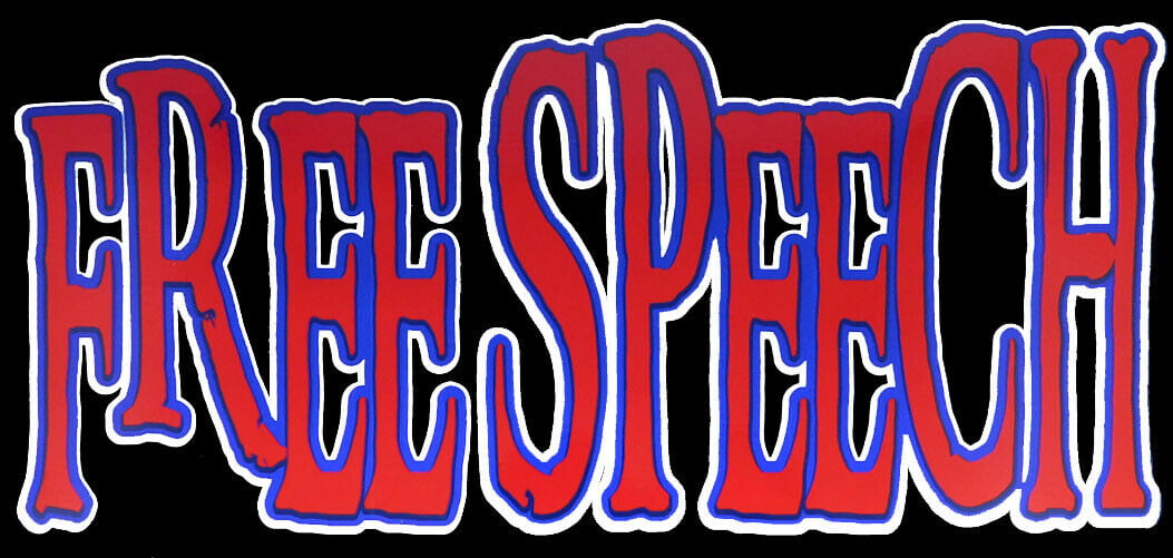 Lot of 6 Free Speech Black With Red White Blue Letters Decal Bumper Sticker 