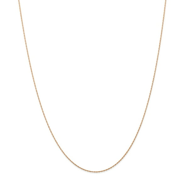 Real 14kt Rose Gold .5 mm Carded Cable Rope Chain; 24 inch; for Adults and Teens; for Women and Men