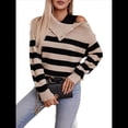 thumbnail image 3 of Suéter de Mujer con Cuello Alto, Tejido de Larga, Moda de Otoño, Suéter Caqui M, 3 of 9