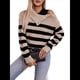 thumbnail image 3 of Suéter de Mujer con Cuello Alto, Tejido de Larga, Moda de Otoño, Suéter Caqui M, 3 of 9