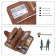 thumbnail image 4 of Billetera CLUCI de piel para mujer con bloqueo RFID, triple pliegue, marrón, 4 of 7