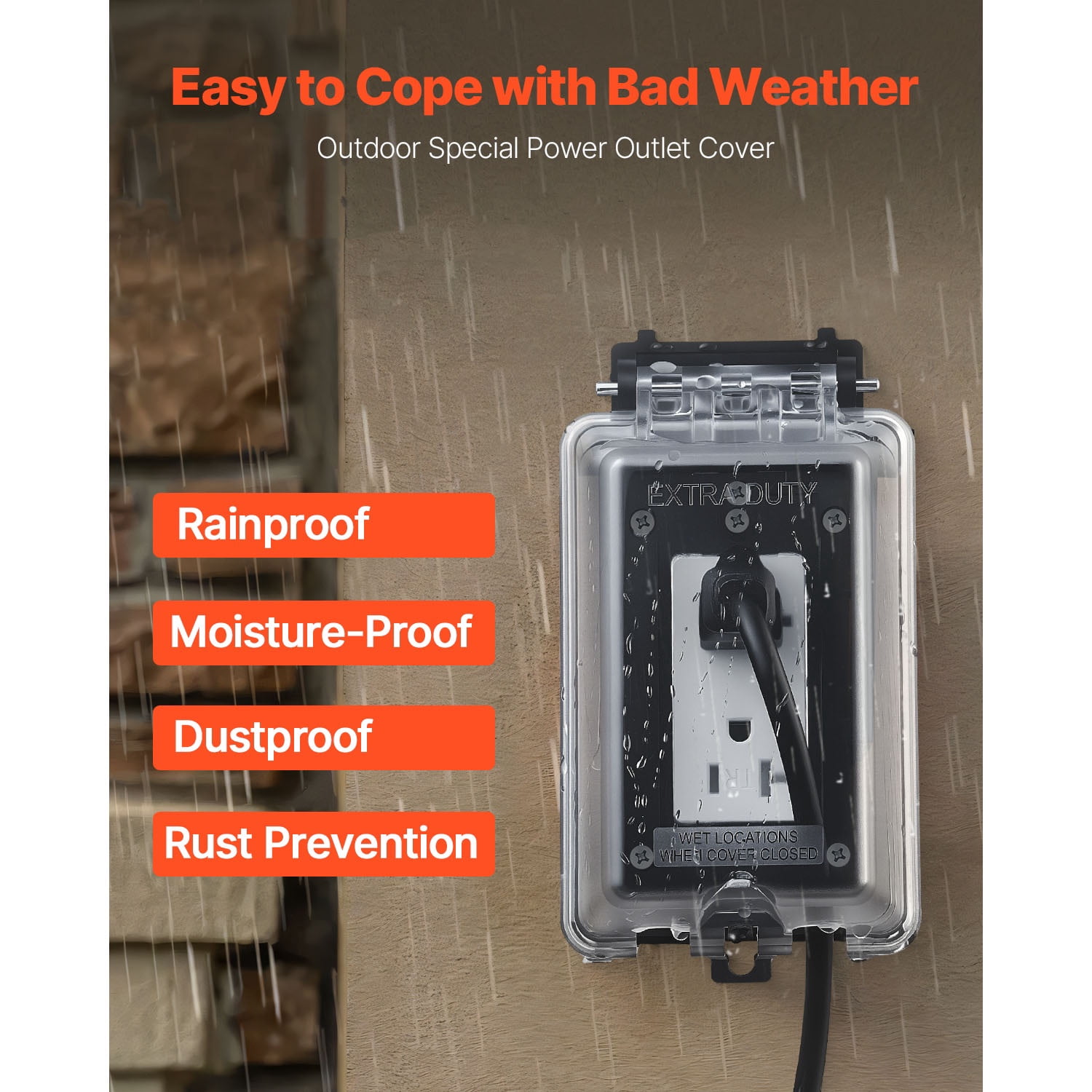 Maircle Weatherproof Electrical Outlet Cover,1-Gang Lockable Outdoor Plug Cover