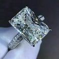 thumbnail image 2 of Radiant Lab Created Diamond Engagement Ring 3.50 Ct 14K White Gold Plated Wedding Gift For Women's, 2 of 4