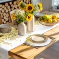 thumbnail image 4 of Yellow Eucalyptus Leaves Round 15 Inch Placemats Set of 2, Spring Floral Summer Botanical HeatResistant Non Slip Place Mats for Dining Table, Wipeable Braided Kitchen Table Mats for Housewarming, 4 of 9