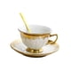 thumbnail image 4 of Juego de Taza y platillo de té de cerámica, juego de tazas de té de , estilo elegante esmaltado, taza de café expreso delicada y hermosa, taza Blanco Macarena taza de café platillo, 4 of 8