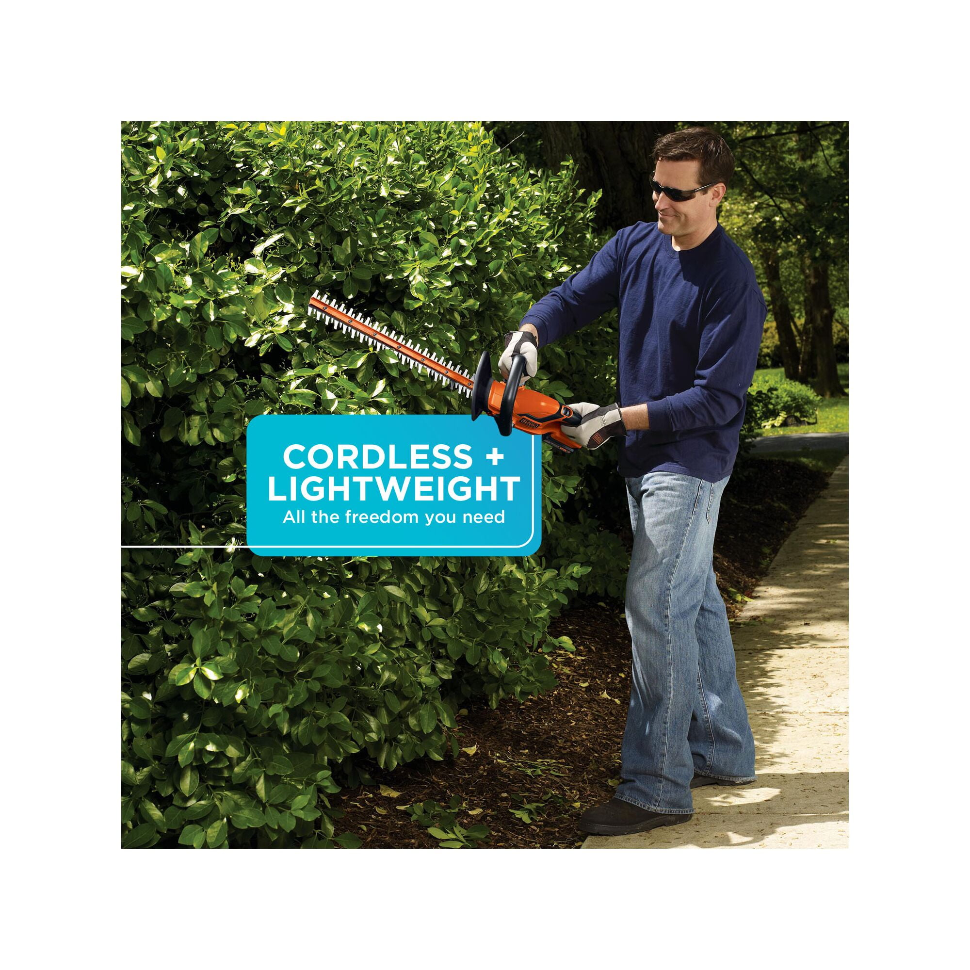 Black+Decker 20V Max Cordless Hedge Trimmer - Battery and Charger Not  Included, 22 #LHT2220B (1/Pkg.)