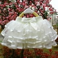 thumbnail image 5 of Girls Tiered Tulle Skirts Princess Bow Ruffle Layered Mesh Tutu Party Dance Skirt Toddler Cute Clothing White, 2-3Y, 5 of 6